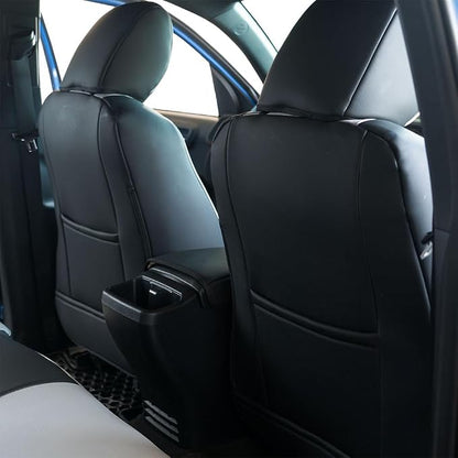 CocheFamilia Custom Fit Corolla Car Seat Covers for Select 2014 2015 2016 2017 2018 2019 Toyota Corolla L LE LE Eco XLE Sedan - Full Set,Leather (Black and Grey)