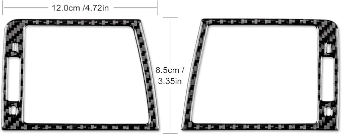 AIRSPEED for BMW E46 1998-2006 Center Console Side Air Vent Trim Cover Carbon Fiber Interior Trim Accessories, Black