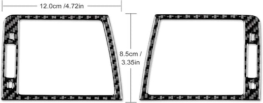 AIRSPEED for BMW E46 1998-2006 Center Console Side Air Vent Trim Cover Carbon Fiber Interior Trim Accessories, Black
