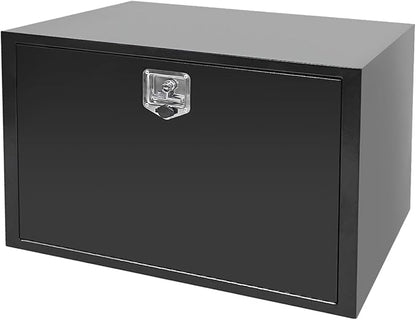 36"X23"X23" Underbody Truck Box Black Heavy Duty Steel Trailer Box Pick Up Truck Tool Box Storage Organizer w/Lock & eys