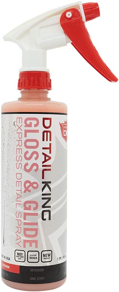 Detail King Gloss & Glide Express Car Detail Spray - Express Wax - Hydrophobic Spray - Safe on all Surfaces - 16 oz