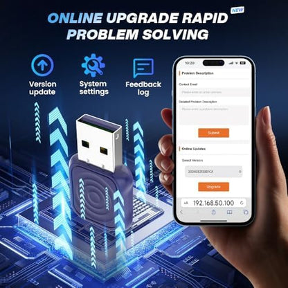 Carlinkit Wireless CarPlay Adapter 2026 MINI - for iPhone & Android Phone, Converts OEM Wired CarPlay to Wireless CarPlay, Converts OEM Wired Android Auto to Wireless Android Auto.