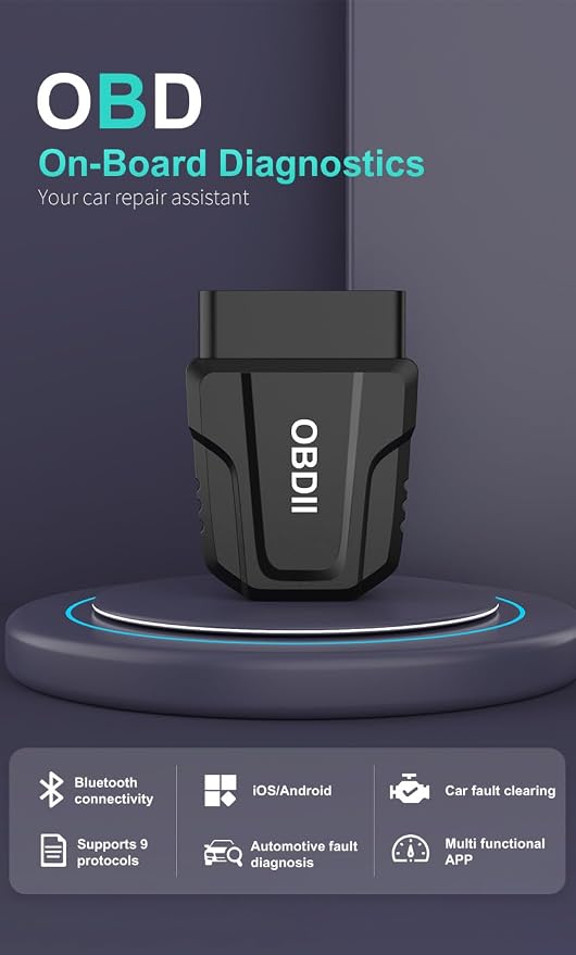 Outzone V011 OBD2 Scanner Bluetooth 5.4 - Car Code Reader & Health Monitor, Full System Diagnostic Tool for Engine, Transmission | Clear Codes, Real-Time Data, iOS & Android App