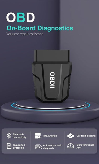 Outzone V011 OBD2 Scanner Bluetooth 5.4 - Car Code Reader & Health Monitor, Full System Diagnostic Tool for Engine, Transmission | Clear Codes, Real-Time Data, iOS & Android App