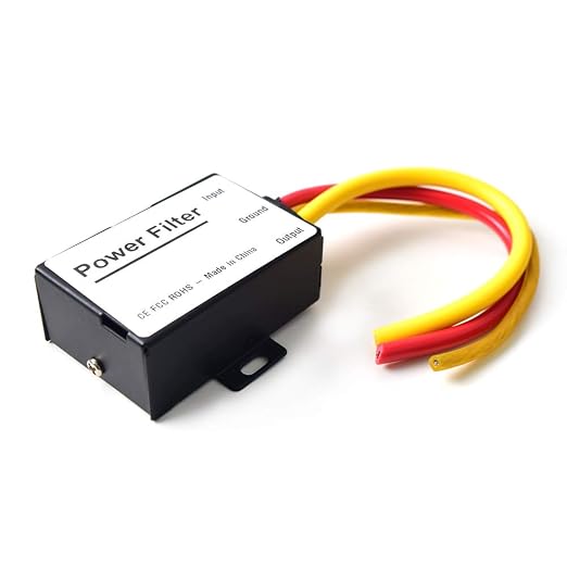Car Power Filter EMI Noise Ground Loop Isolator Suppressor for Auto Stereo Audio Radio Stereos Amplifier Amp Speaker Equalizer Subwoofer 12V