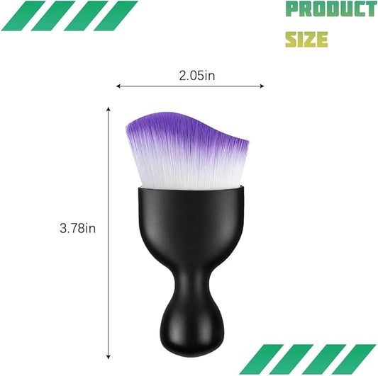 Car Interior Detailing Brush, Curved Soft Bristles Vehicle Removal Dust Collectors, Scratch-Free Automotive Cleaning Tool Accessories, Universal for Truck SUV Sedan (Purple Curved)