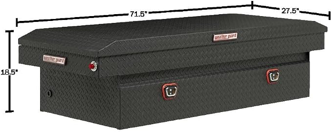 Weather Guard Saddle Truck Tool Box Aluminum Full Extra Wide Textured Matte Black