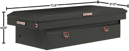 Weather Guard Saddle Truck Tool Box Aluminum Full Extra Wide Textured Matte Black