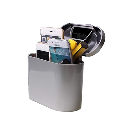 Sakali Portable Mini Car Garbage Can Premium Quality Universal Traveling Portable Car Trash Can (Sliver)
