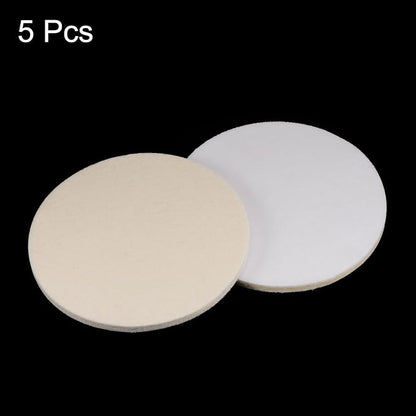 HARFINGTON 5pcs Wool Felt Polishing Pads, 6 inch Buffing Wheel Polish Pad Flocking Hook & Loop Back for Car Glass Plastic Metal Stone