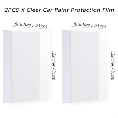Clear Car Paint Protection Film Self Healing Adhesive Automotive Vinyl Anti-Scratch Glossy Car Body Wrap Guard Vinyl, 8" x 12", 2PCS