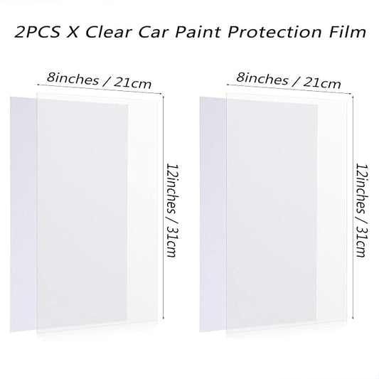 Clear Car Paint Protection Film Self Healing Adhesive Automotive Vinyl Anti-Scratch Glossy Car Body Wrap Guard Vinyl, 8" x 12", 2PCS