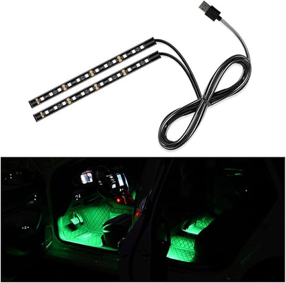 Yourkar Car LED Strip Light, 24 LED Auto Interior Under Dash Atmosphere Lights with USB Port, Universal Car Accessories