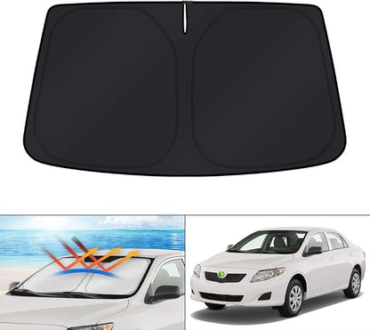 KUST Windshield Sun Shade for 2007-2009 2010 2011 Toyota Camry Custom Fit Sun Shield Screen Accessories Foldable Sun Visor Protector Block UV Rays