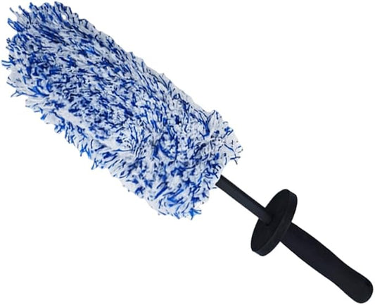 ZIMISI Car Wheel Cleaner Brush, Soft Microfiber Wheel Rim Cleaner, Non Scratch Car Detailing Brush, Highly Water Absorption & Removable Tire Brush, Vehicle Rim Wash Tool (Blue)