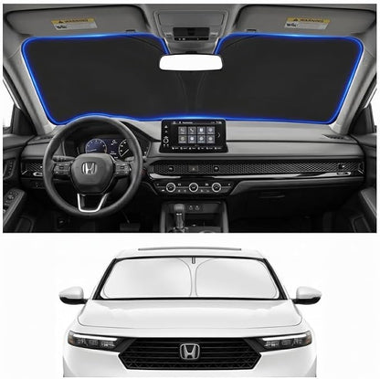 Custom Fit Windshield Sun Shade for Honda Accord 2023-2026 | Custom Fit Windshield Cover, Blocks UV Rays, Double-Layer Heat Shield, Durable Frame, Easy Fold & Storage