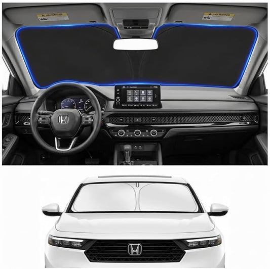 Custom Fit Windshield Sun Shade for Honda Accord 2023-2026 | Custom Fit Windshield Cover, Blocks UV Rays, Double-Layer Heat Shield, Durable Frame, Easy Fold & Storage