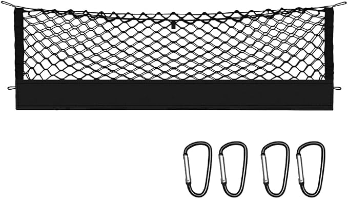 Envelope Cargo Net Fit for 2024-2026 GMC Acadia | Chevy Traverse | 2025+ Buick Enclave | 4mm Thickened Mesh| Truck Bed Cargo Netting SUV Groceries Organizer Storage -Net Heavy-Duty Hooks