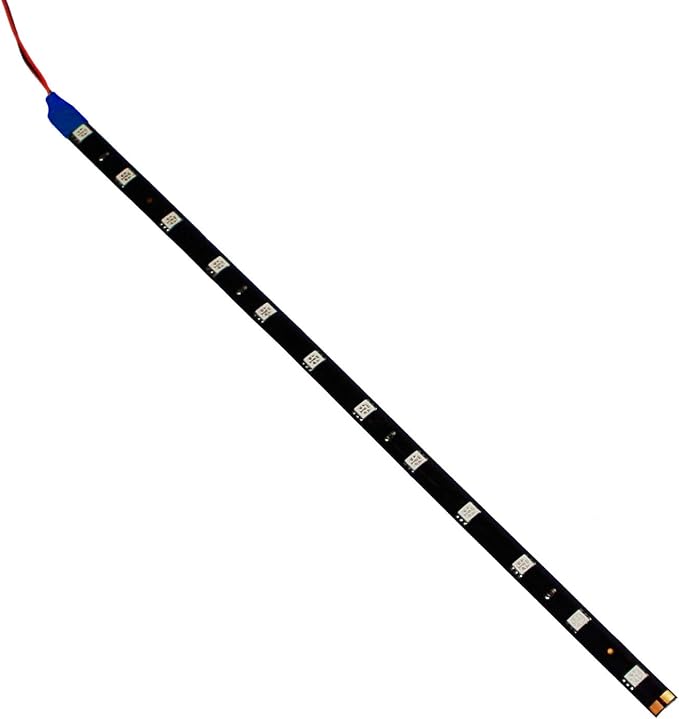 DC 12V Waterproof 1Ft 12 LED Strip Underbody Light with 6 inches Wires for Motor (Blue,Pack of 6)