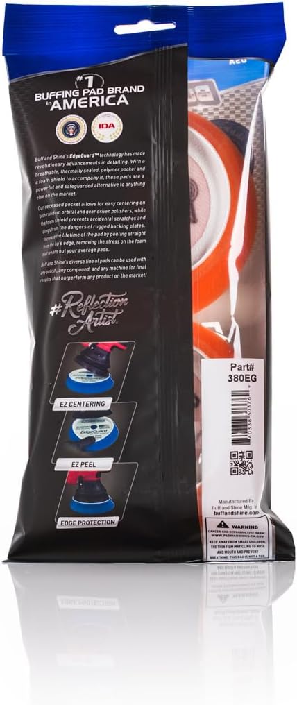 Buff and Shine - EdgeGuard Foam Buffing Pads - Orange - 3" Cutting & Polishing Pad - Pack of 2