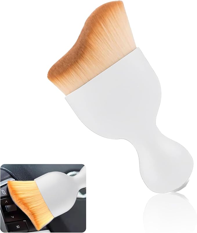 1 PC Car Interior Dust Brush, Auto Scratch Free Detailing Brush, Soft Car Interior Cleaning Brush Auto Accessories for Automotive Dashboard, Air Conditioner Vents, Computer (White)