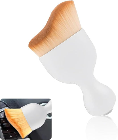 1 PC Car Interior Dust Brush, Auto Scratch Free Detailing Brush, Soft Car Interior Cleaning Brush Auto Accessories for Automotive Dashboard, Air Conditioner Vents, Computer (White)