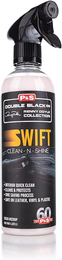 P & S PROFESSIONAL DETAIL PRODUCTS Swift Clean & Shine - Interior Cleaner & Protectant for Leather, Vinyl, Plastic - Cleans, Conditions & Leaves a Satin Finish - Fresh Scent - 16 oz