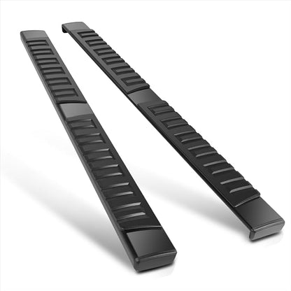 6" Running Boards Compatible with 2004-2023 Nissan Titan XD Crew Cab | Aluminum Flat Side Step Nerf Bars for Truck, Heavy Duty Black Powder Coated Step Bars
