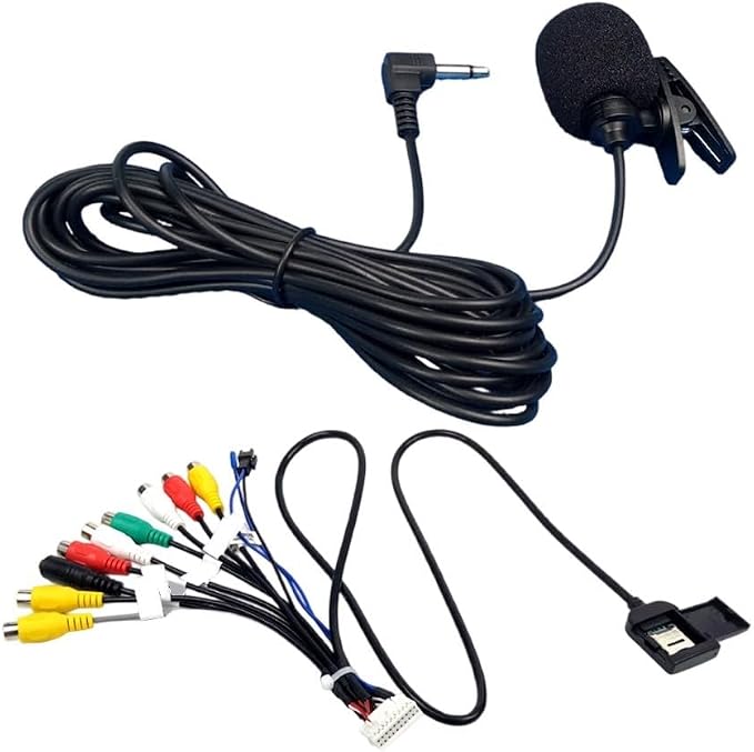 Sim Card Slot Adapter with 20-Pin Connector and External Microphone for Android Car, for Compatible with 12V Vehicles