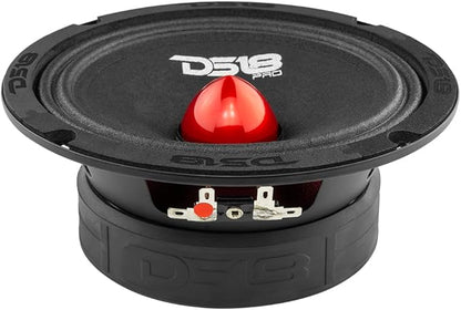 DS18 PRO-GM6.4B Loudspeaker - 6.5", Midrange, Red Aluminum Bullet, 480W Max, 140W RMS, 4 Ohms - Premium Quality Audio Door Speakers for Car or Truck Stereo Sound System (1 Speaker)
