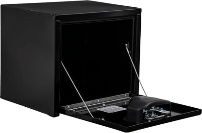 Buyers Products 1703321 Black Steel Underbody Truck Tool Box – 15 x 13 x 18 Inch - Truck Bed & Underbelly RV Storage Box, Locking T-Latch, Weather-Resistant, Heavy-Duty Flatbed Job Box, Made in USA