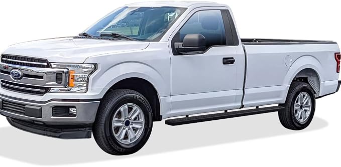 APS Wheel to Wheel Running Boards 5in Compatible with Ford F150 2015-2026 Regular Cab 6.5ft Bed & F-250 F-350 Super Duty 2017-2026 (Nerf Bars Side Steps Side Bars)