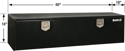 Buyers Products 1702115 Steel Underbody Truck Tool Box 18 x 18 x 60 Inch, Black Powder-Coated 14 Ga Steel, Locking Stainless Paddle Latch, Drop Door, Weather-Resistant, Made in USA