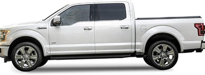 APS 6-inch (Black Stainless Steel Flat Style) Running Boards Nerf Bars Compatible with Ford F150 2015-2026 SuperCrew Cab & F150 Lightning 2022-2026 & F-250 F-350 Super Duty 2017-2026 Crew Cab