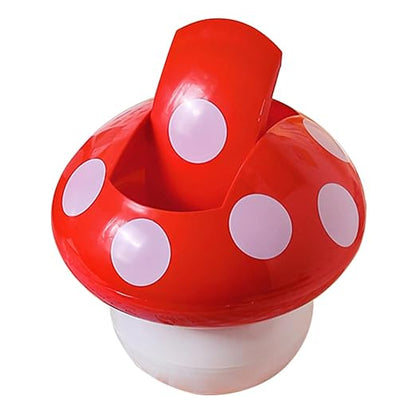 Holibanna Cute Desktop Trash Can Mushroom Garbage Bin Mini Swing Lid Tabletop Dustbin Cartoon Rubbish Storage Bin for Bedroom Bathroom Kitchen Office