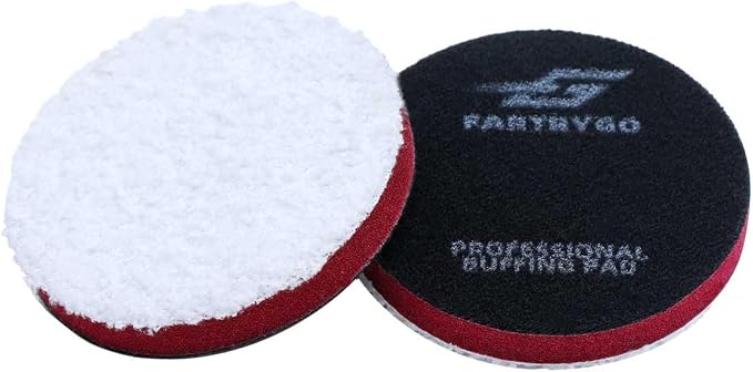3 Inch Microfiber Cutting Pads – 2 Pack High-Cut Buffing Pads for Paint Correction & Swirl Removal – Heavy Duty Polishing Pads for Spot Repair – DA/Rotary Compatible