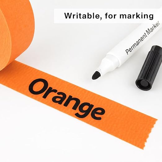 3 Pack Orange Painters Tape - Masking Tape 1 Inch Wide - Multi-Surface, Smart Adhesion, Indoor & Outdoor - 270FT Total - Paint Tape for DIY, Labeling, Art, Car, General Purpose (#3910)