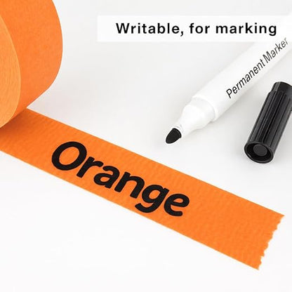 3 Pack Orange Painters Tape - Masking Tape 1 Inch Wide - Multi-Surface, Smart Adhesion, Indoor & Outdoor - 270FT Total - Paint Tape for DIY, Labeling, Art, Car, General Purpose (#3910)