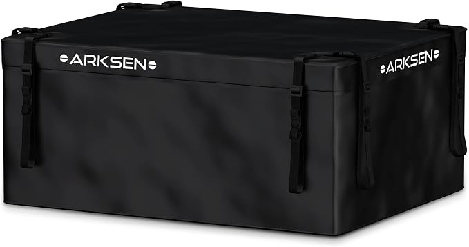 ARKSEN Roof Top Luggage Storage Bag for 43" x 39" Roof Baskets Waterproof 14.5 Cubic Feet (41.73" L x 33.07" W x 18.11" H) with 8 Straps Anti-Slip Mat 4 Door Hooks for All Vehicles with/Without Rack