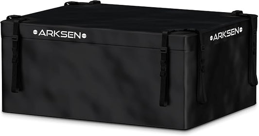 ARKSEN Roof Top Luggage Storage Bag for 43" x 39" Roof Baskets Waterproof 14.5 Cubic Feet (41.73" L x 33.07" W x 18.11" H) with 8 Straps Anti-Slip Mat 4 Door Hooks for All Vehicles with/Without Rack