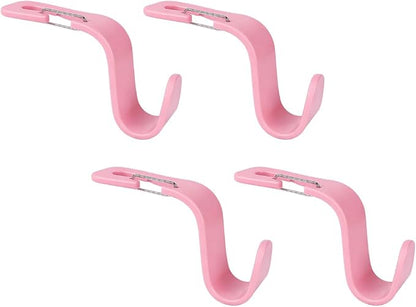 4PCS Car Seat Headrest Hook, Multi-Purpose Seat Back Hanger Purse Bag Handbag Organizer, Auto Interior Backseat Storage Hook Holder for Coat Hat Grocery Umbrella, Universal Fit (Pink)