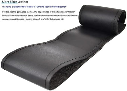 AUTOXBERT 38cm/15 Inch Leather Steering Wheel Cover Stitch On Wrap, Breathable, Anti-Slip Steering Wheel Cover for Nissan Qashqai Toyota Camry RAV4 VW Golf