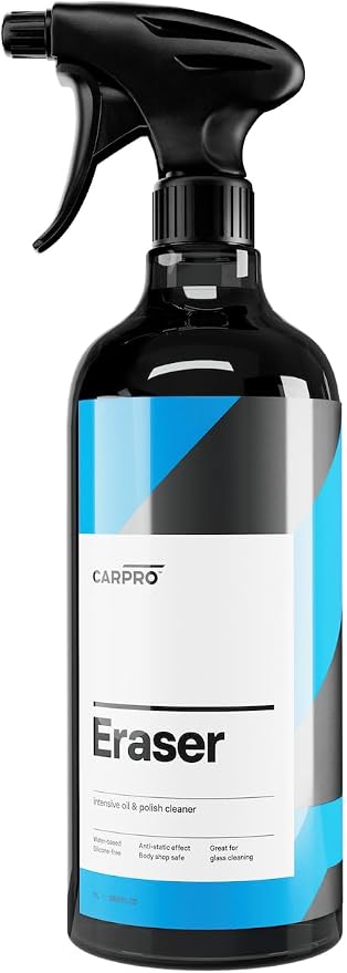 CARPRO Eraser Polish & Oil Remover - Ceramic Coating Prep, Complete Removal of Polishing Oils for Application of CQUARTZ Ceramic Coat, Anti-Static, Dust Free, No Silicone - 1 Liter (34oz) and Sprayer