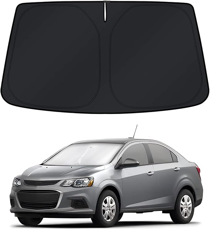 KUST Windshield Sun Shade for 2012–2018 2019 2020 Chevrolet/Chevy Sonic Window Accessories Shade Sun Visor Cover Foldable Block UV Rays