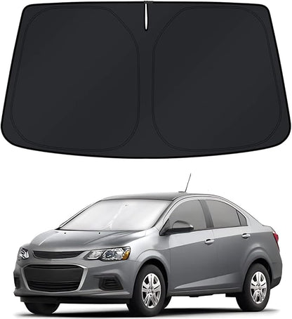 KUST Windshield Sun Shade for 2012–2018 2019 2020 Chevrolet/Chevy Sonic Window Accessories Shade Sun Visor Cover Foldable Block UV Rays