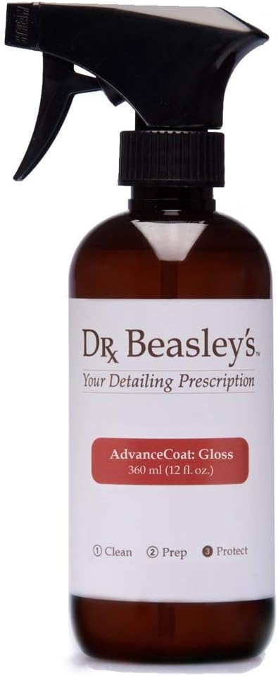 Dr. Beasley's AdvanceCoat: Gloss 12 fl oz for Autos - Concentrated Ceramic Formula, Reinforces Coatings, Hydrophobic Makes Water Bead & Run Off, Amplifies Gloss