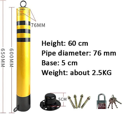 Bollard Security Posts and 5m Plastic Chain BER Set with Hanging Ring and Reflective Tape(65 × 7.6cm) (80 × 8.9cm)