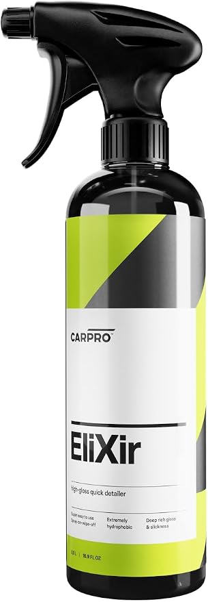 CARPRO Elixir Quick Detailer with Sprayer - Quick Detail Provides a Fast Layer of Depth, Gloss, and Hydrophobic Energy - 500ml (17oz)