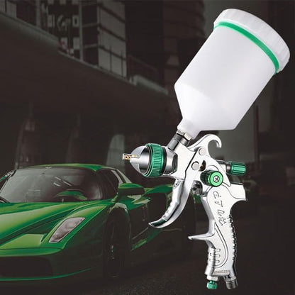 ENDOZER Professional HVLP Spray Gun Set Gravity Feed Air Spray Gun with 1.4, 1.7, 2.0mm Nozzles 20oz 600cc with Gauge for Auto Paint, Primer, Clear/Top Coat & Touch-Up (Not Suitable for Latex Paint)
