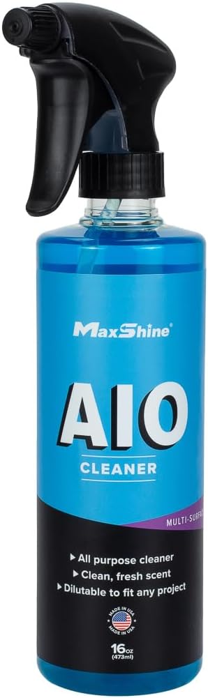Maxshine All-in-One Cleaner Spray | 16oz, White | Biodegradable Formula, Interior & Exterior Use, Fresh Scent | Removes Grime & Stains for Car Detailing